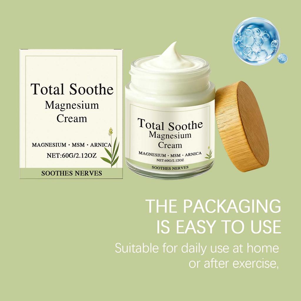 Total Relief Magnesium Cream, Nerve Relief Magnesium Cream for Knee Joint & Muscle, Non-Greasy Relief for Joint & Muscle Comfort