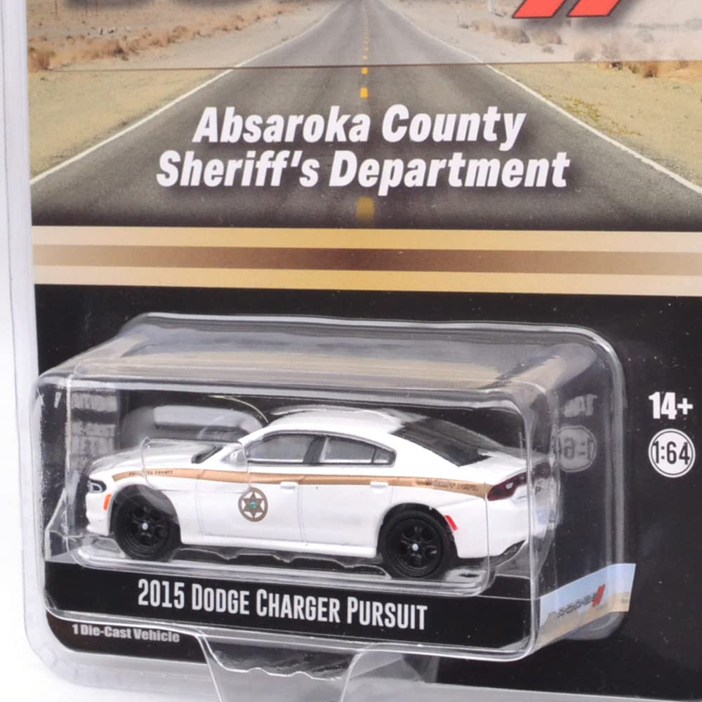 GREENLIGHT DODGE CHARGER PURSUIT ABSAROKA COUNTY SHELIFF Greenlight Scale Dodge Charger Pursuit Absaroka County 164SCALE "2015 - DEPARTMENT" 164