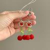 Minimalist Cute Cherry Phone Charm Strap Handmade Beaded Delicate Bag Keychain Lanyard For Airpods