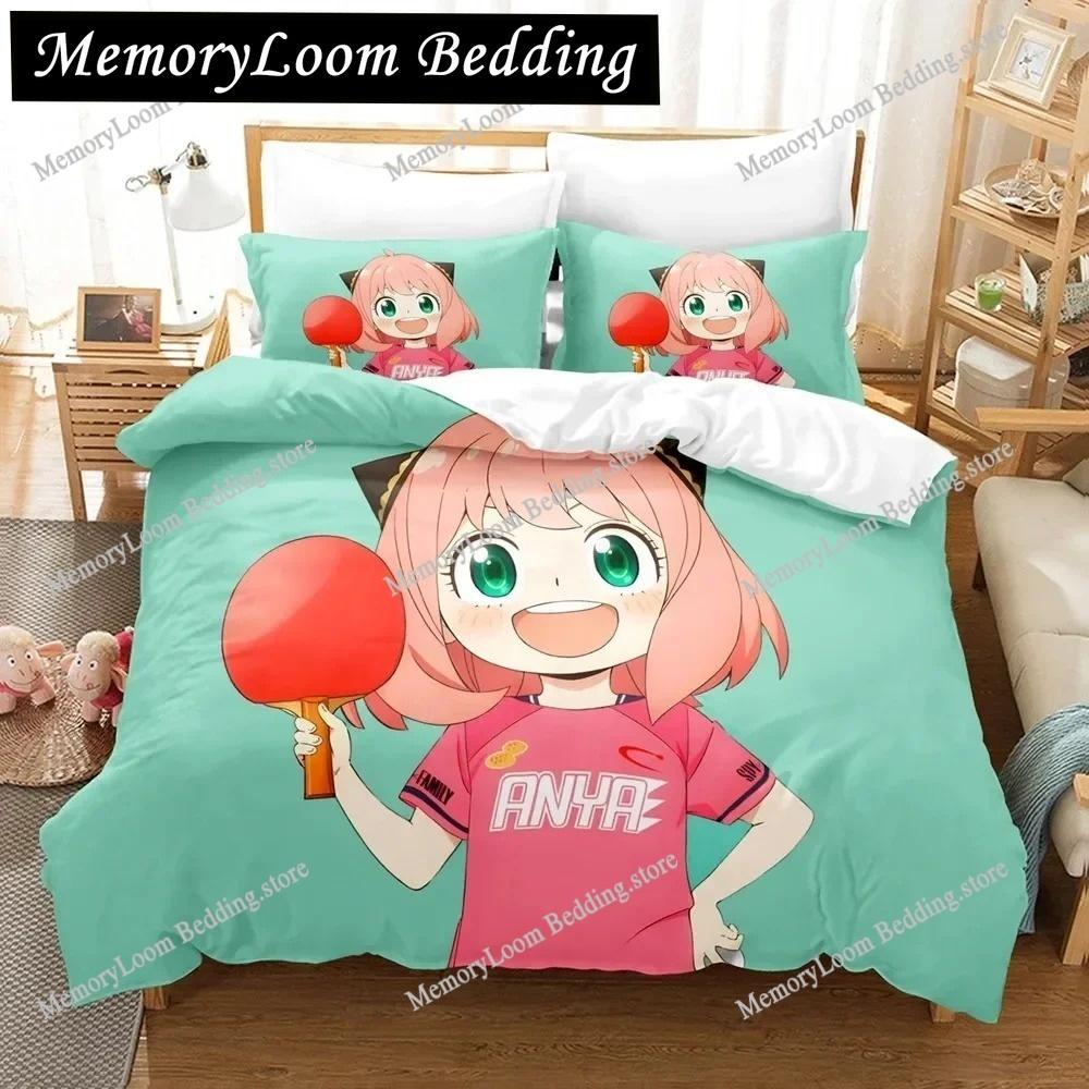 SPY×FAMILY Anya Forger Cute Bedding Set Cartoon Anime Adult Kid Bedroom Soft Duvet Cover 3D Print Vibrant Kawaii Anime Cozy Set