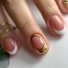 Gold Edge French Manicure Fake Nails - Popular European & American Style