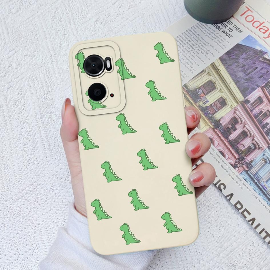Case For OPPO A72 A78 A94 A91 A76 A73 A93 A8 AX7 Back Cover Cute Dinosaur Housing Shockproof Matte Soft Silicone Screen Protector Capa For OPPO Bumper