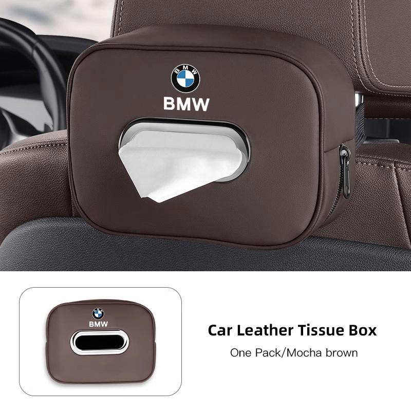 Car Tissue Box Holder Leather Car Armrest Napkin Case Sun Visor Backseat Bag For BMW F30 F10 X1 X2 X3 X4 E28 E90 F20 GT i4 M3 M5 NH8