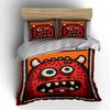 Red Monster Cartoon Design Bedding Duvet Cover Set  (1*Duvet Cover 2*Pillowcases, without duvet insert)