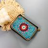 Ethnic Style Card Holder - Multi-layer Premium Hand-feel Vintage Delicate Beaded Zipper Pocket