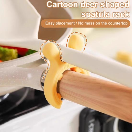 Silicone Pot Lid Clip Spoon Holder Bracket Anti-overflow Support Rack for Kitchen Universal Spatula Holder Clip