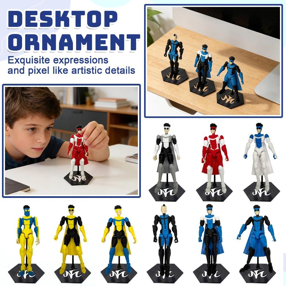Mehrgelenkige Actionfigur - Unbesiegbarer T13 3D-gedrucktes Sammlerstück mit Sockel, Sturzsichere Gelenksperren & UV-beständige Beschichtung Schreibtisch