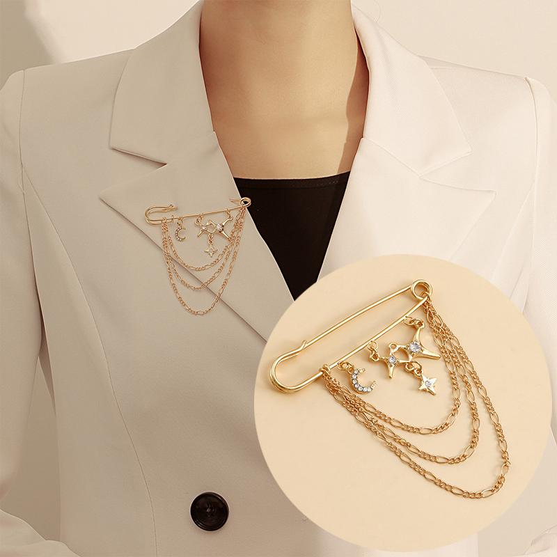 Elegante Perlenketten Quastenbrosche Mode Damen Kleidung Dekor Accessoires Schmucknadel Hosen Taillenverstellstifte Taschenanhänger Geschenke