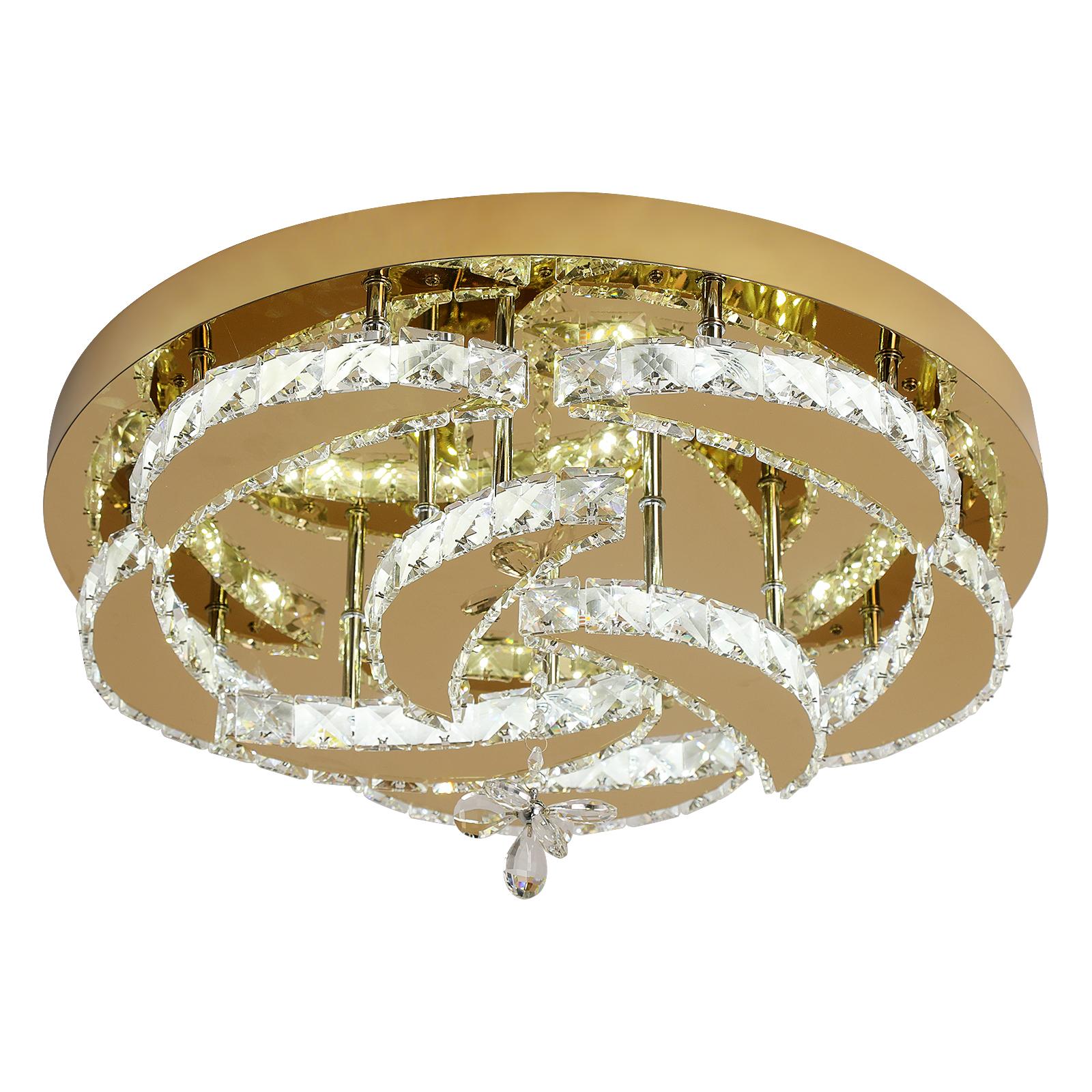 German Warehouse Crystal Lampshade Stainless Steel