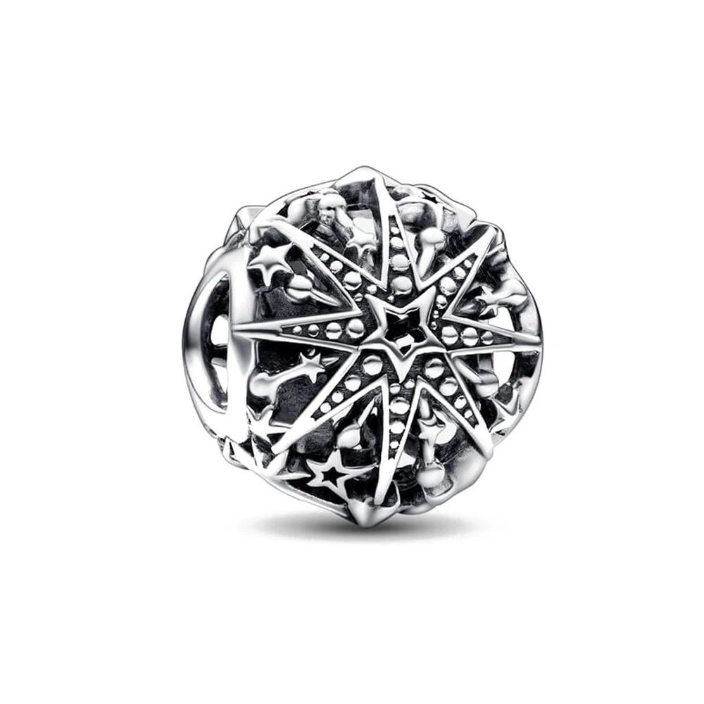 925 Silver Bow Globe Snowflake Charm Pendant DIY Jewelry Gift For Women Fashion Bracelet Accessories
