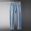 Zengzhi Men's Lyocell Blend Lightweight Straight-Leg Jeans
