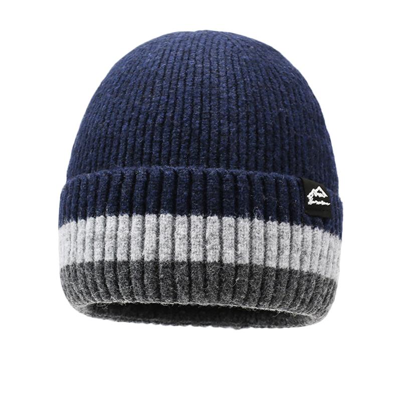 Winter Warm Wool Hat Knitted Pullover Hat Velvet Windproof Ear Protection Hat Thick Biker Hat for Men Women