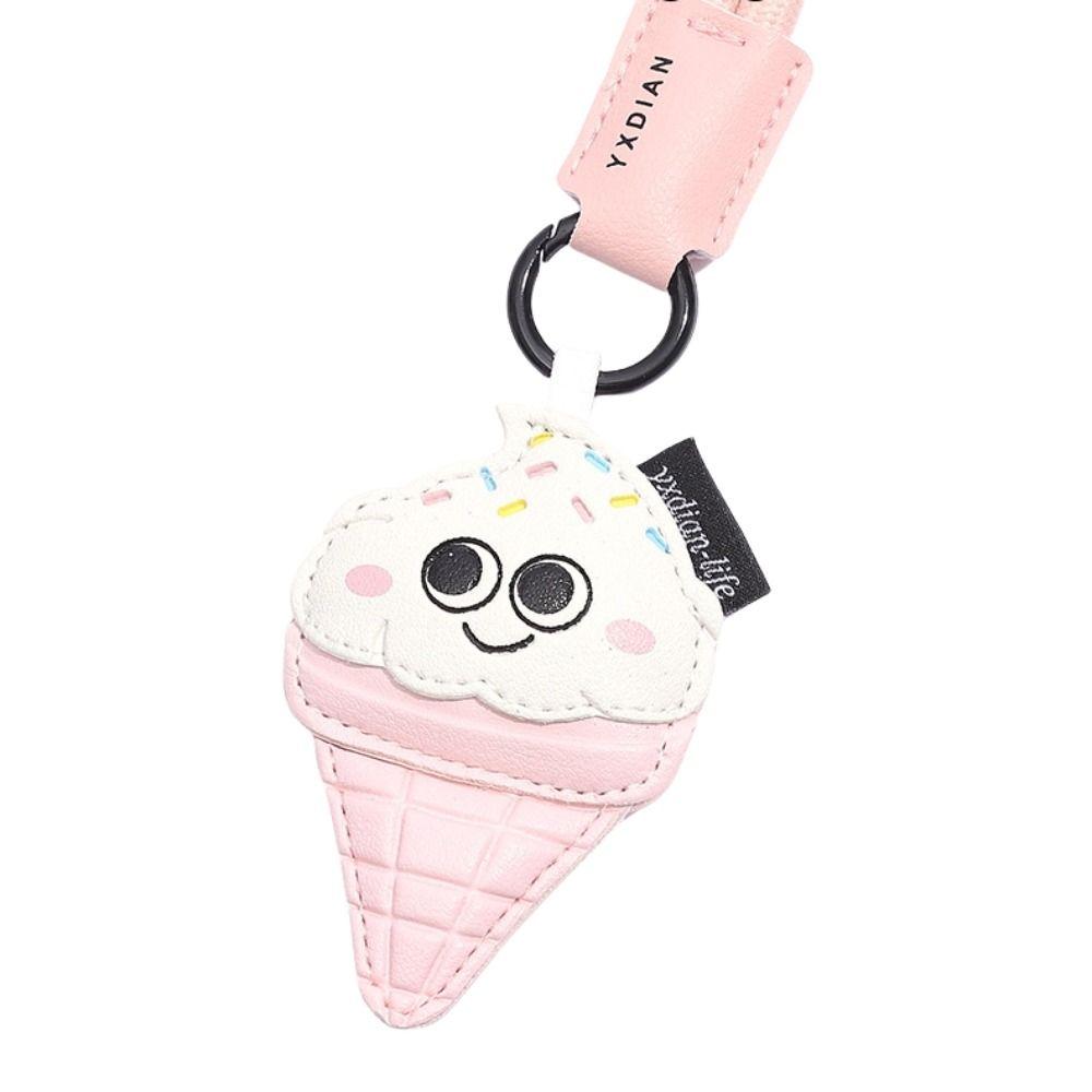 Funny Ice Cream Pendant French Fries Car Key Ring Fashion Coffee Cup Shape Keychain Bag Key Decor