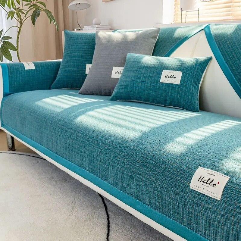 

Хлопковый льняной чехол на диван, универсальный диван для четырех сезонов, диван для гостиной, нескользящая подушка, утолщенная спинка, подлокотник, полотенце, мягкие удобства 70X70CM 1PCS