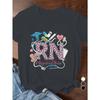 Women's " Registered Nurse #registerednurses" Graphic Tee - Casual & Sporty, Breathable Polyester, Short Sleeve, Round Neck - Machine Washable,