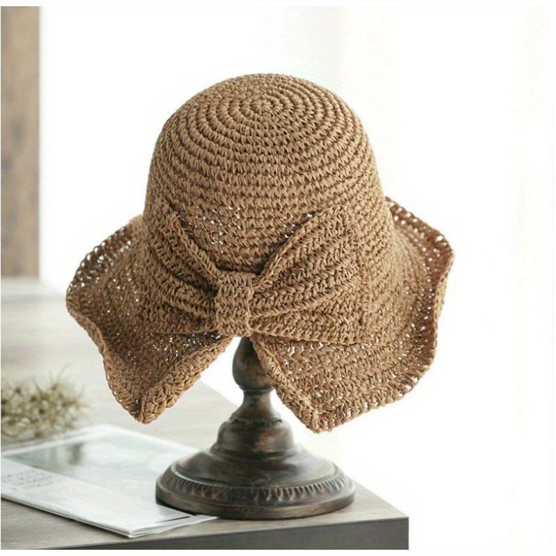 

Складная широкополая соломенная шляпа для женщин | Летняя пляжная шляпа от солнца, которую можно упаковать для путешествий хаки