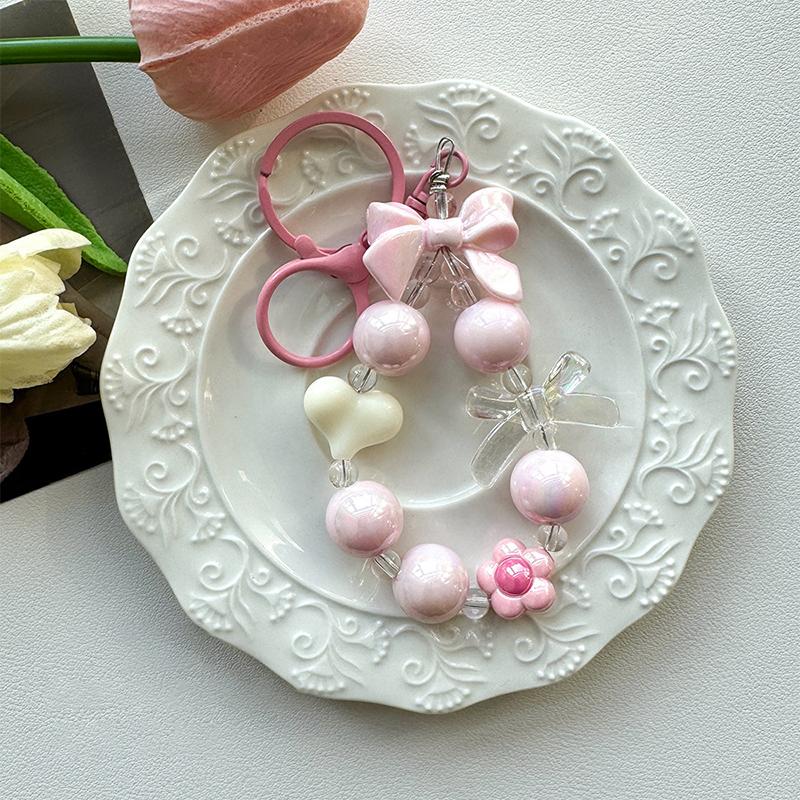 

Мультяшный бант сердце бисерная телефонная цепочка красочный брелок кулон для женщин девочек универсальный рюкзак украшения аксессуары подарки