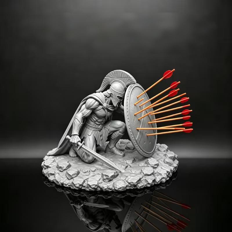 Spartan Warrior Statue Toothpick Holder Creative Greek Figurine Resin Desktop Decor for History Collectors Home Gift