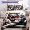 3pcs Duvet Cover Set (1*Duvet Cover + 2*Pillowcase, Without Core), Harley Quinn Joker Print Soft All‑Season Bedding Set, Home Bedroom Decor Gift