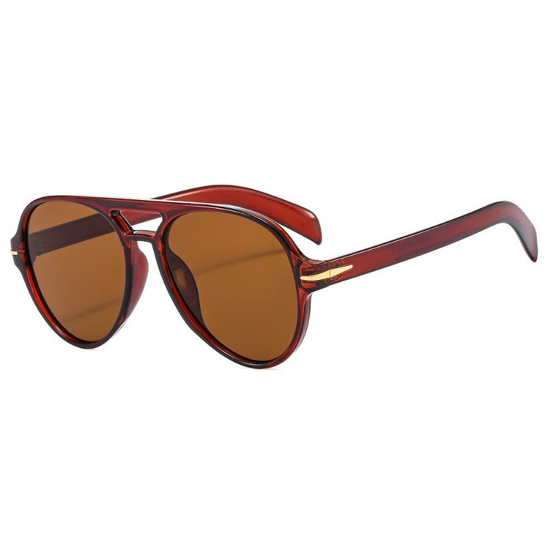 PC Double Beam Large Frame Retro Toad Glasses Sunshade UV Resistant Sunglasses Men's Pilot Sun Glasses UV400 Glasses