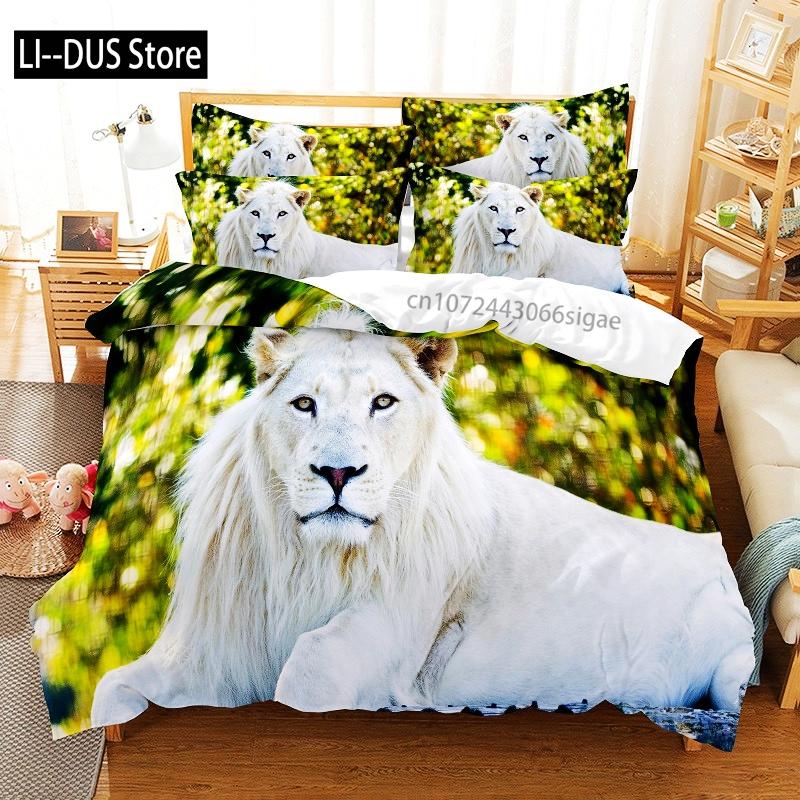 

Lion Bedding Set Duvet Cover Set 3d Bedding Digital Printing Queen Size Bedding Set Fashion Design EU Single(135*200cm)3pcs