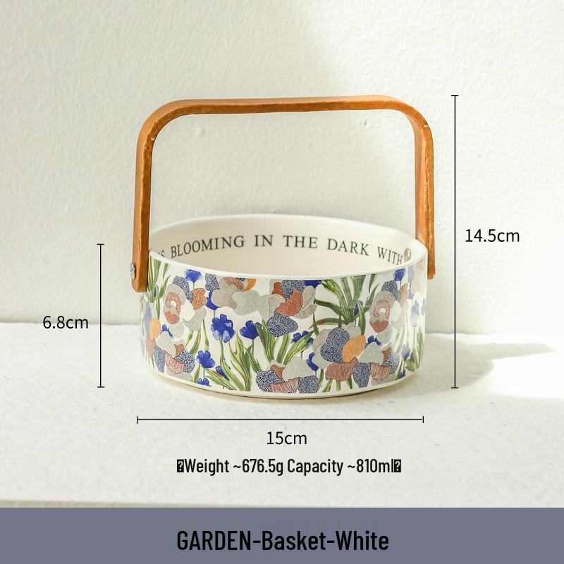

OLOEY Retro Watercolor Garden Basket Ceramic Coffee Mug 300ml