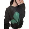 Red Bow Embroidery Knit Top: Women's Round Neck Long Sleeve, 2025 Autumn/Winter Fashion
