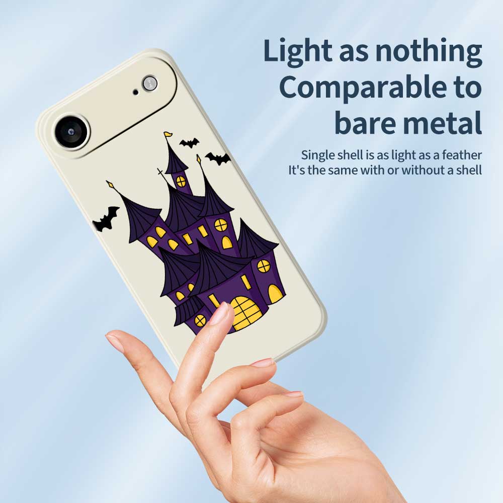 For iPhone 17 Air Case Bat Castle Pattern Printing Straight Edge TPU Phone Back Cover