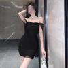 Design Sense Slim Hip Skirt Summer High Pure Desire Mesh Hollow Suspender Skirt Women's Chic Temperament Waist Dress
