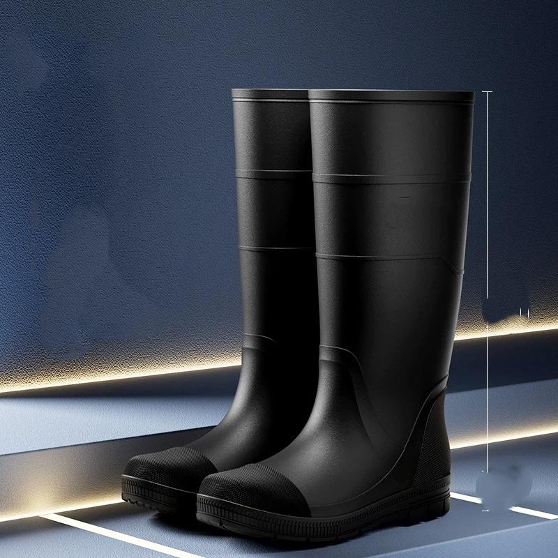 Men's Outdoor Waterproof Anti Slip Wear Resistant High Tube Rain Shoes Rubber Shoes