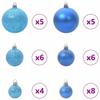 Christmas Ornament Set with 150 LEDs 61 pcs Blue Plastic