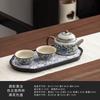 Ru kiln blue and white, one pot and two cups of kung fu tea set, small set, ceramic teapot, tea tray, one or two people drinking tea, tea maker