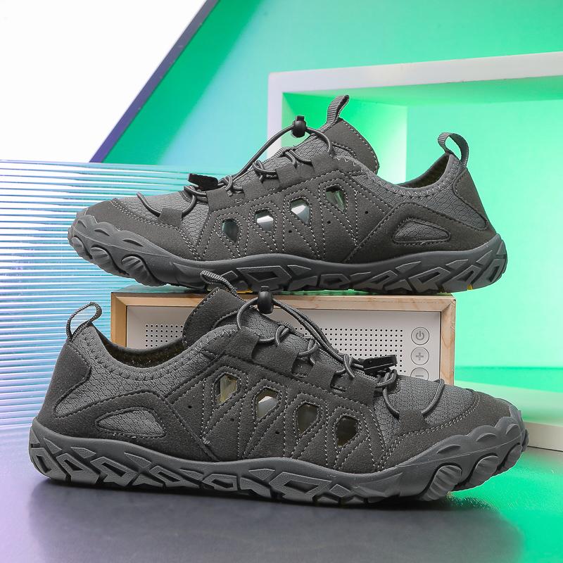

Мужские и женские уличные кроссовки Дышащая обувь для хайкинга Большой размер Уличные походные сандалии Мужские треккинговые трейловые водные сандалии 36-47 45 серый