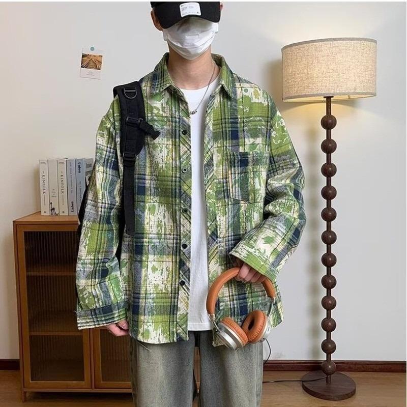 Design-designed Plaid Shirt Long-sleeved Jacket for Men's Spring and Autumn New High-end Casual Top