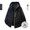 Giacca Imbottita con Cappuccio da Uomo 90% Piuma d'Anatra Bianca Leggera Calda Parka Invernale da Esterno Abbigliamento Casual