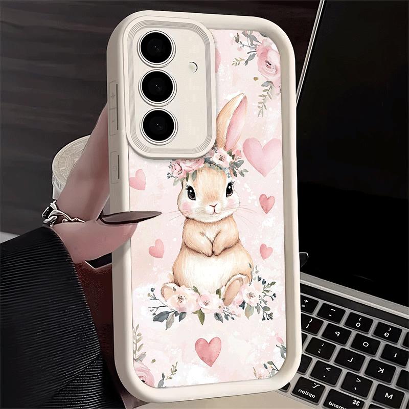 

Phone Case for Samsung Galaxy S26 S25 Ultra S24 FE Cute Cartoon Bunny Rabbit Shell S23 Plus S22 + S21 S20 5G Soft Silicone Funda Samsung S24