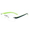 RSINC RimLess frame/eyeglass/Spectacle, Optical, Acetate For Men And Women, Black Green 227 52-18-142 (IB-2) M1 Tommy