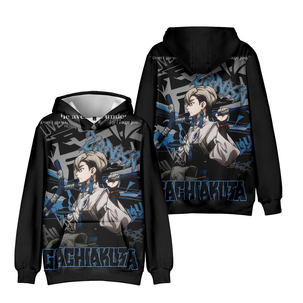 

4 цвета Мужские Женские Толстовки GACHIAKUTA Уличная одежда Harajuku Повседневные толстовки с капюшоном с рисунком из мультфильмов XXS синий