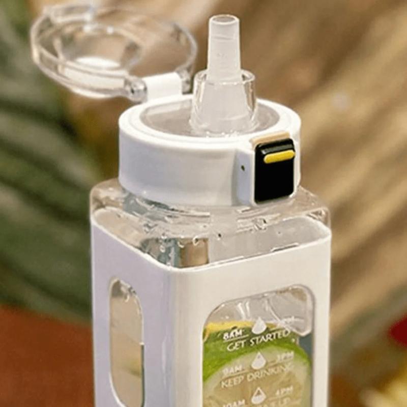 700ml/900ml Sports Water Bottle Portable Sippy Cup Suitable For Outdoor Sports Cycling Plastic Cup Large Capacity Square Water Cup