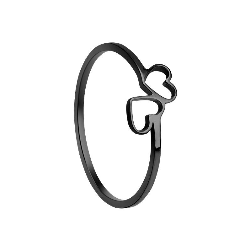 Stainless Steel Ring Hollow Double Heart Fashion Ladies Loop Design  Non Fading Rings for Women  Party Sweet Lovers Gifts