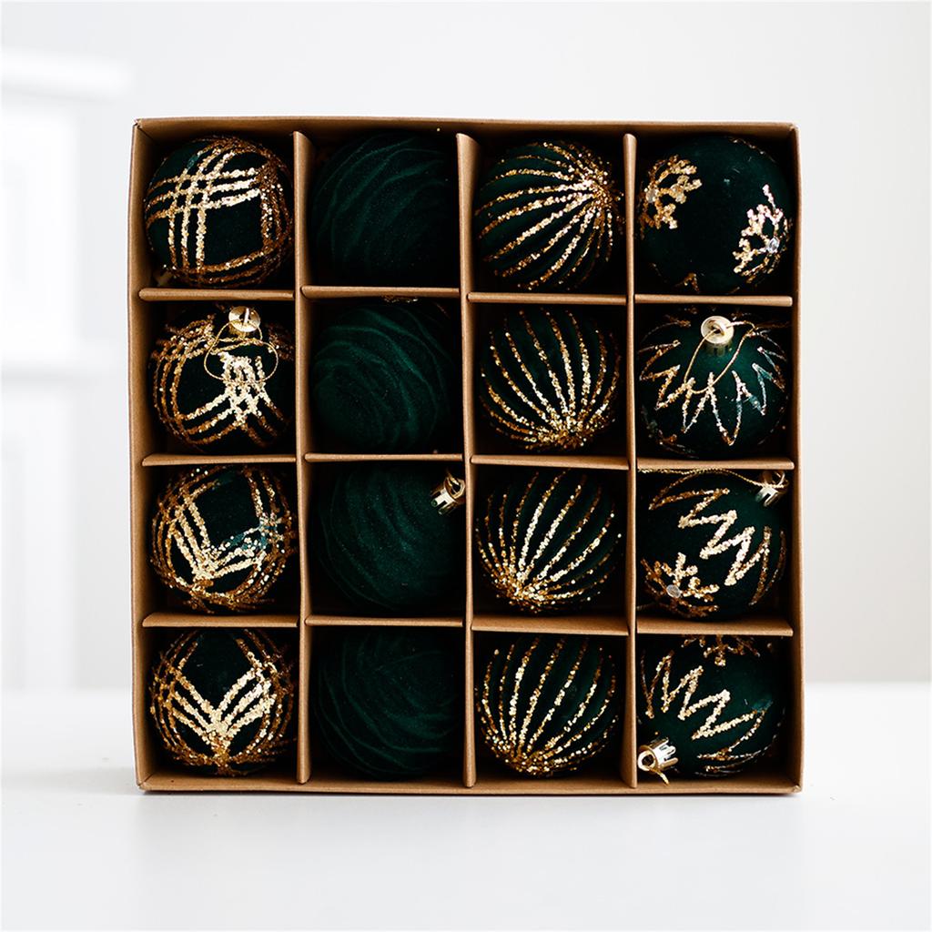 Set of 16 Shatterproof Christmas Tree Baubles Hanging Ornament for Festival Stylish Holidays Home Window Decorations