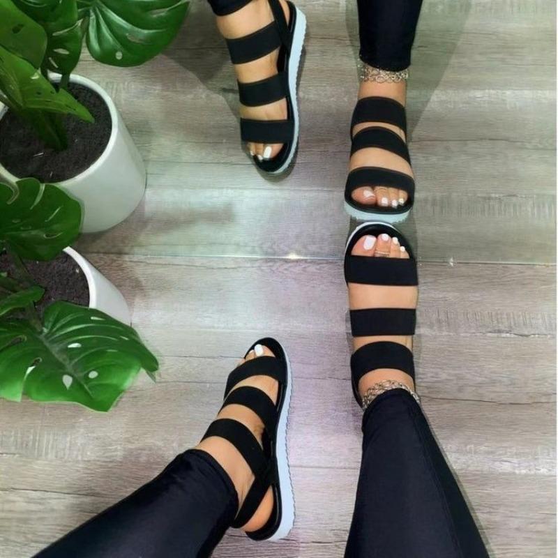 New Large-sized Shoes Soft-soled Flat Fish-mouth Shoes Women's Sandals with Anti-slip Soles