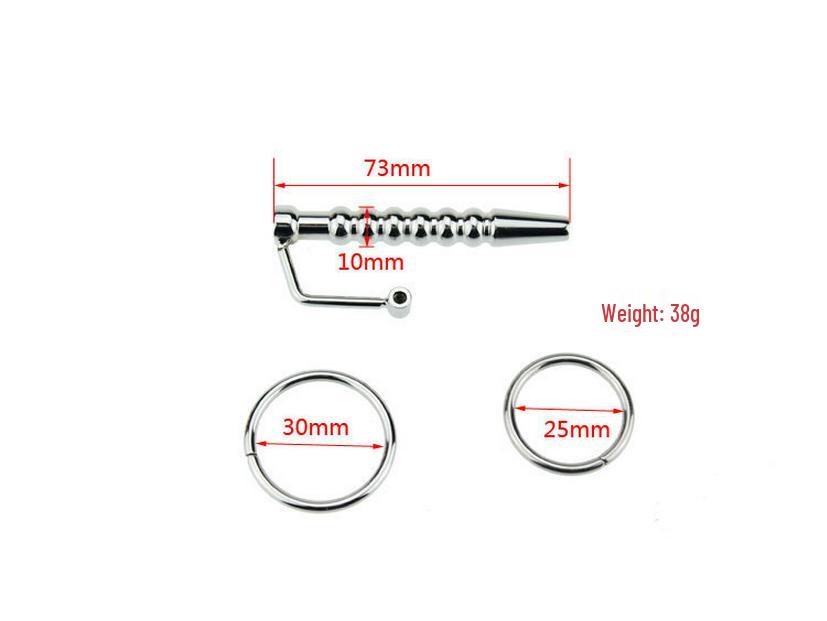 Hollow Metal Urethral Plug with Eye Pull Bead - Adult Stimulation Toy