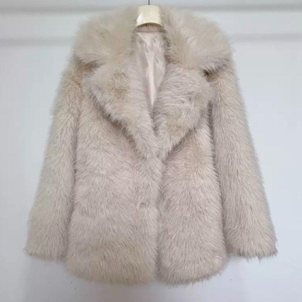 Eco-friendly Faux Fox Fur Mid-length Coat, Thickened Winter 2025 - European/American Style