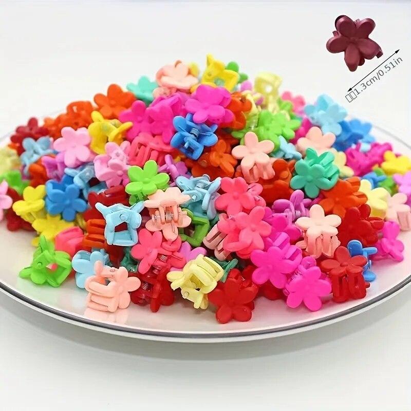 

50Pcs Girls Cute Cartoons Hair Clips Small Claw Clip Flower Star Small Hair Claw Children Sweet Hairpin Fashion Hair Accessories