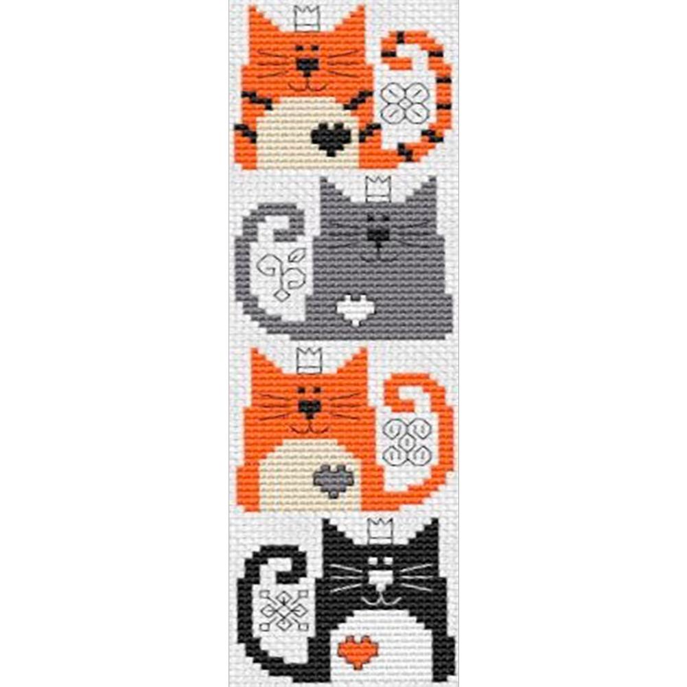 11CT Stamped Double-Sided Butterfly DIY Bookmarks Cross Stitch Kits 18x6cm Needlework Embroidery Craft Kit for Reading Day Gift