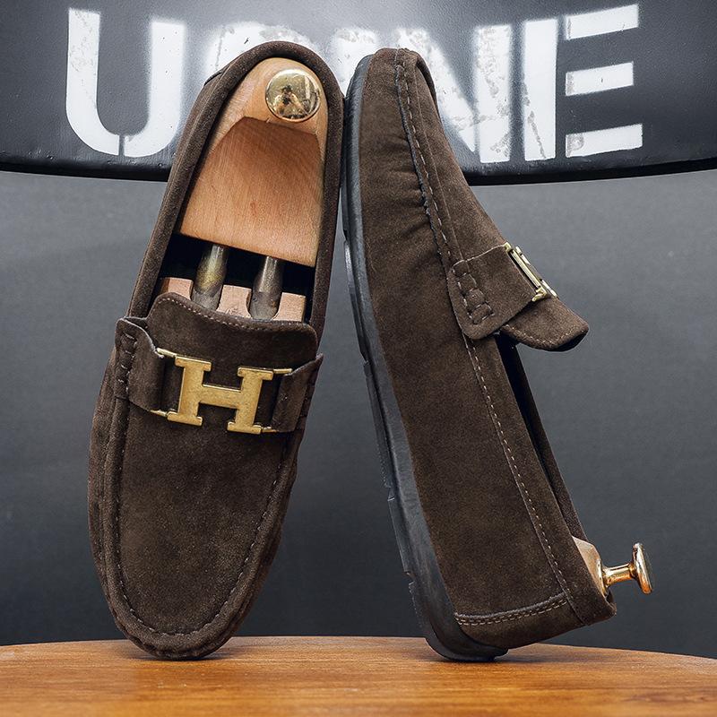 

Doudou shoes men s autumn versatile men s casual leather shoes men s lazy one-pedal driving soft-soled shoes men 44