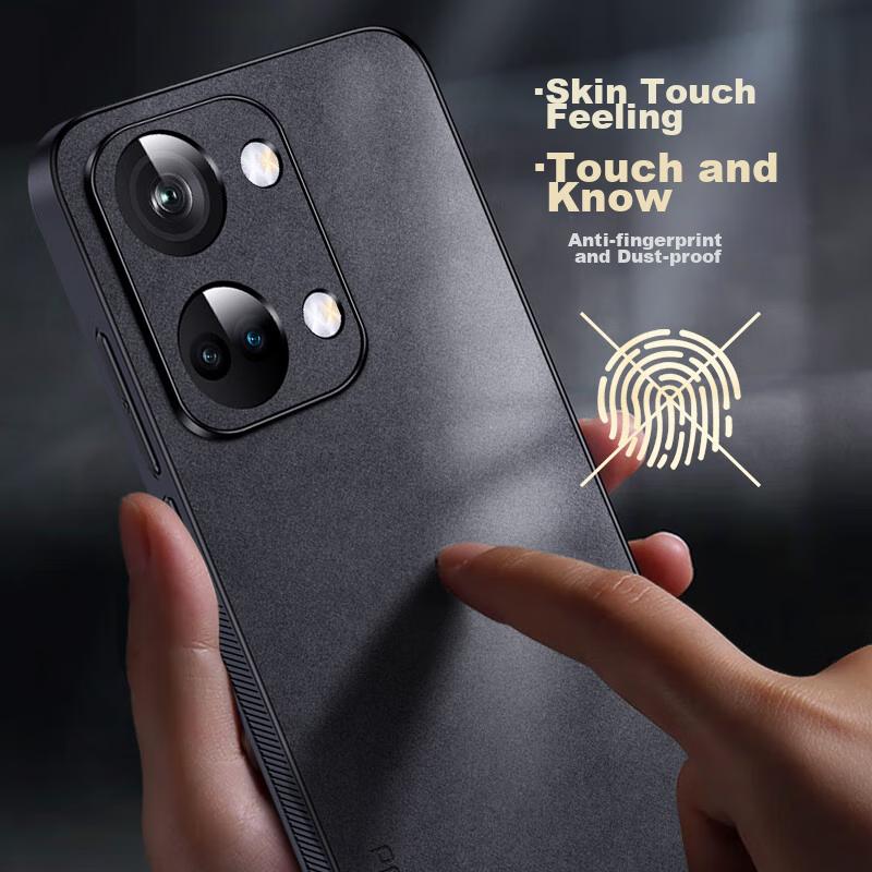 OnePlus ACE2V Phone Case, 1+ ACE2v Protective Cover, Shockproof, Full Lens Protection, Soft, Simple Luxury Silicone Outer Case,n, Leather Cover, Black