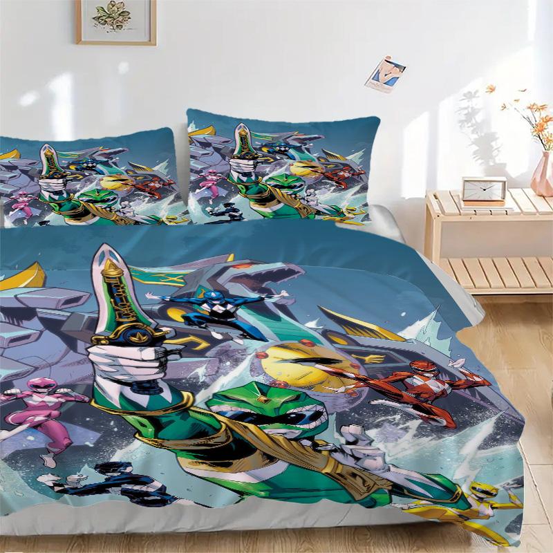 Power Rangers Heroic Battle Print 3Pcs Bedding Setduvet Cover With 2 Bedropillowcase Home Birthday Gift