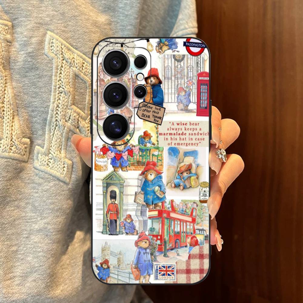 Cute P-Paddingtons Bear Phone Case For Samsung S 24 Fe 25 Ultra Plus 20 Lite 21 30 22 23 24 22 Ultra 5G Fundas
